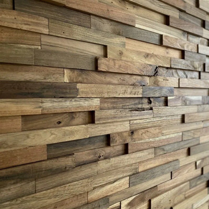 Teak Interlock reclaimed teak wall cladding